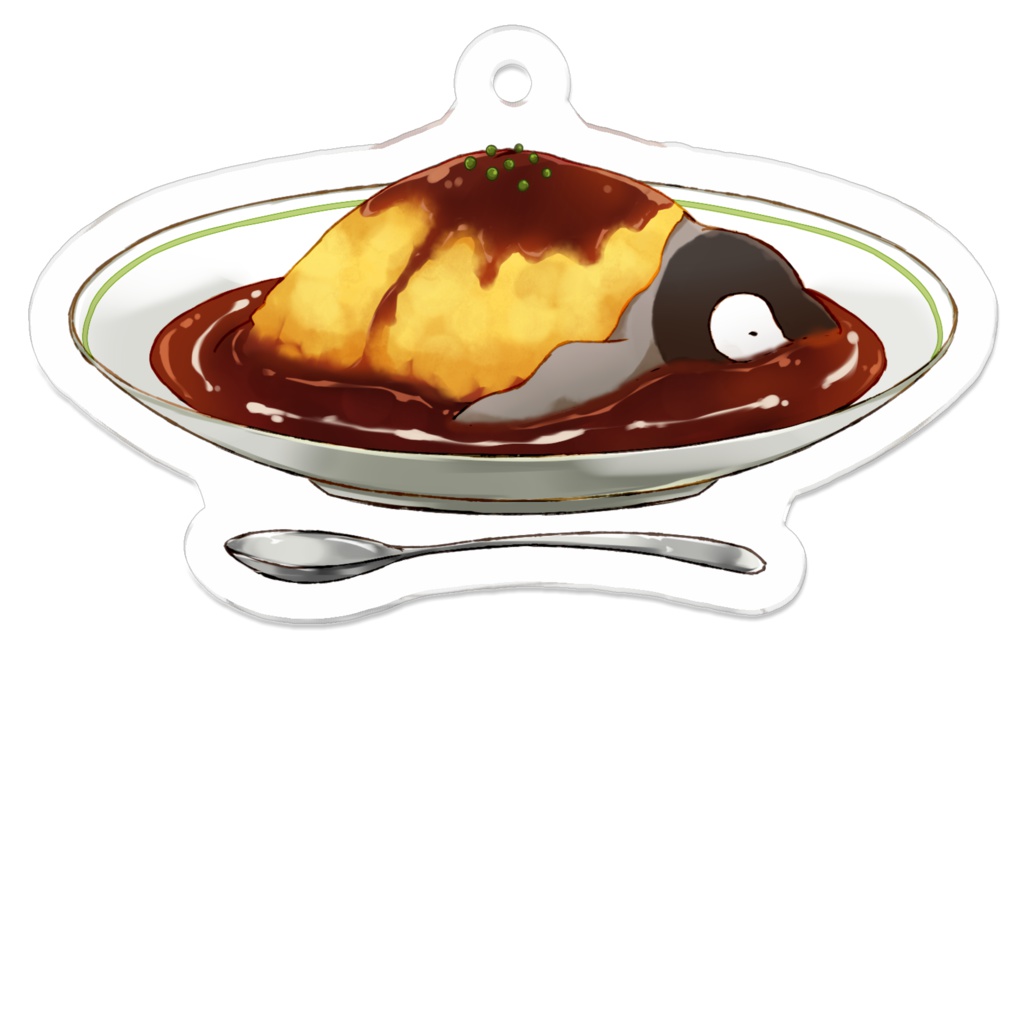 PENGUIN FOOD「オムハヤシ」 アクリルキーホルダー