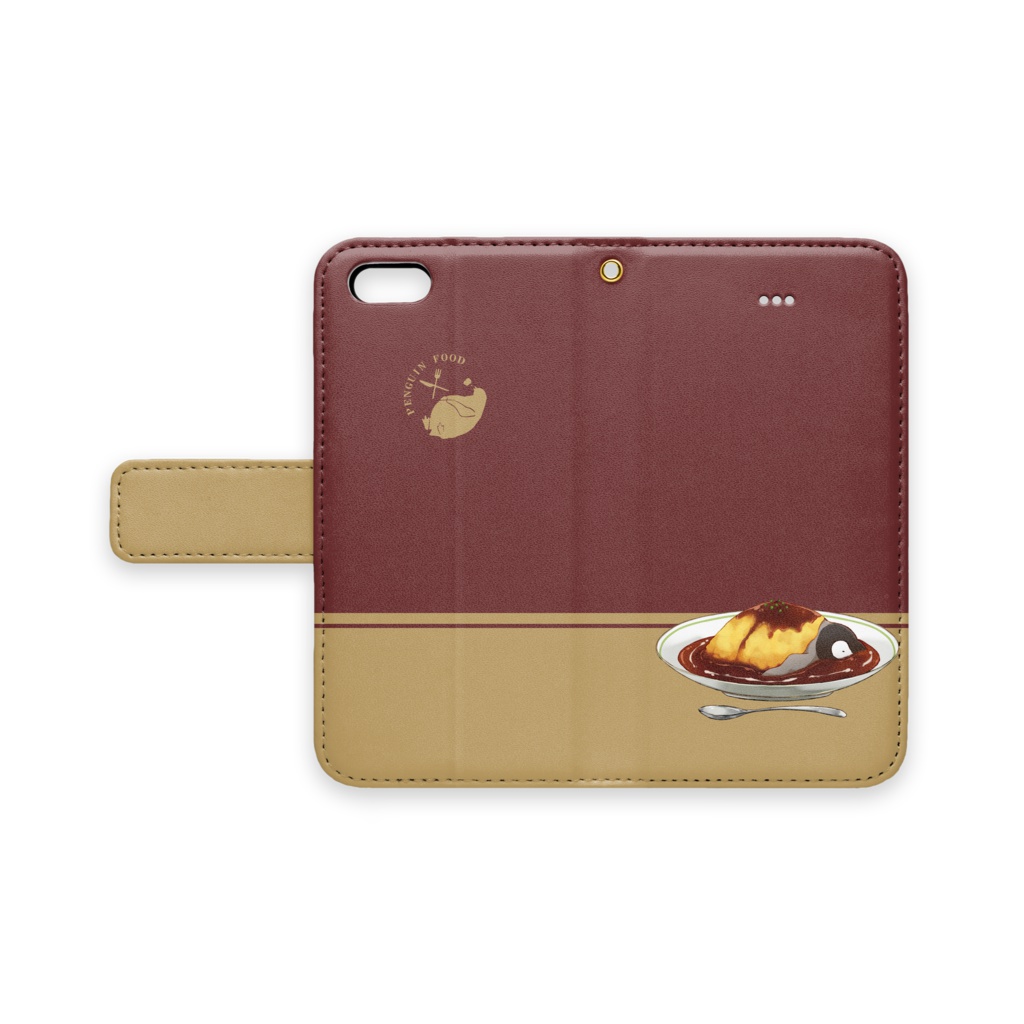 PENGUIN FOOD「オムハヤシ」  iphone 手帳型ケース