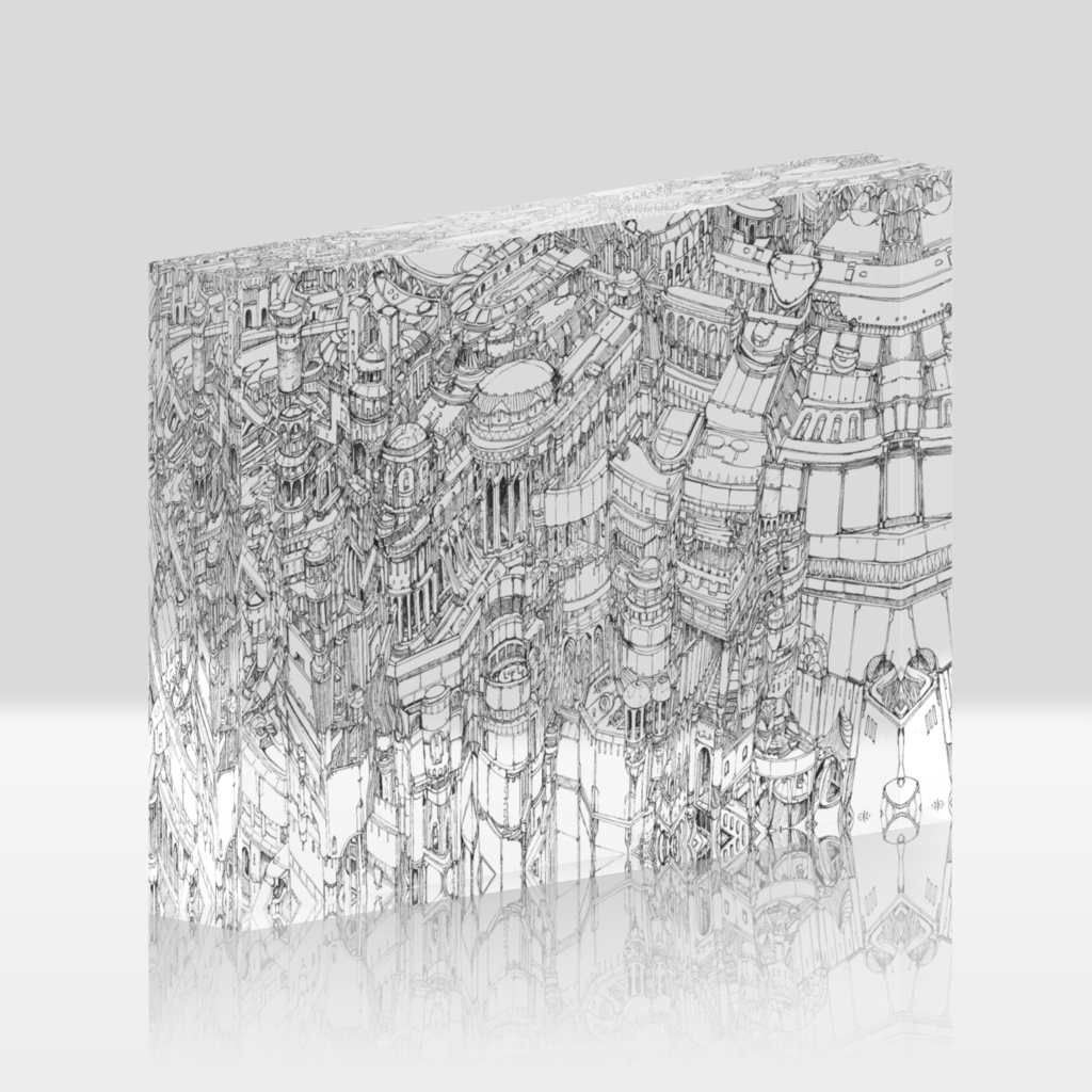 細密画寺院アクリルブロック