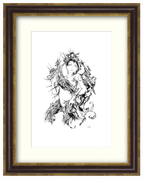 ペン画「女神」原画