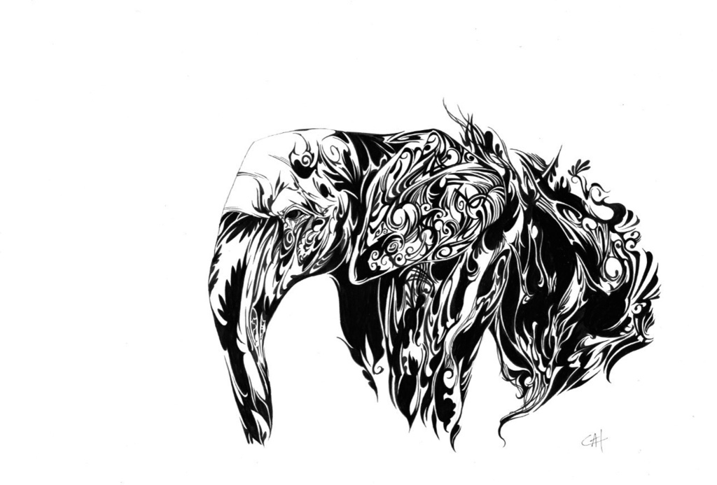 ペン画「象」原画