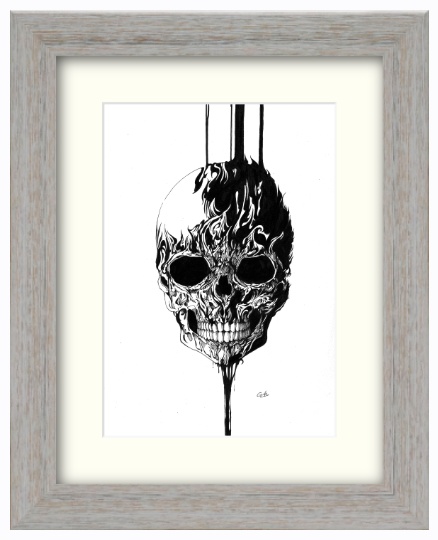 ペン画「ドクロ」原画