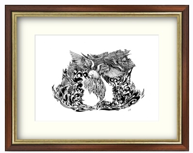 ペン画「ハト」原画