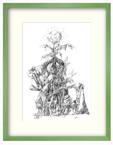 ペン画「植物」原画