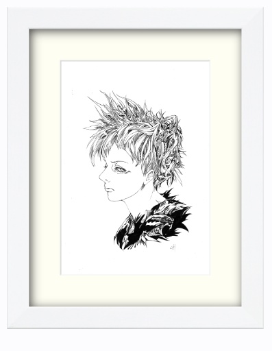 ペン画「寝癖」原画