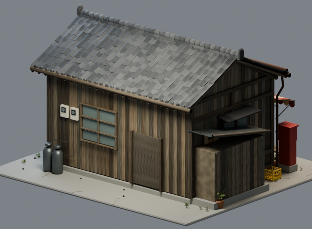 昭和の駄菓子屋 | 3Dモデル・Blender/GLB
