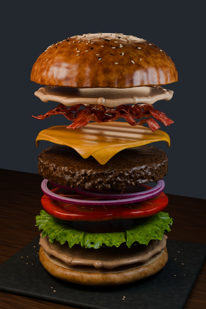Gourmet Hamburger | 3Dハンバーガーモデル