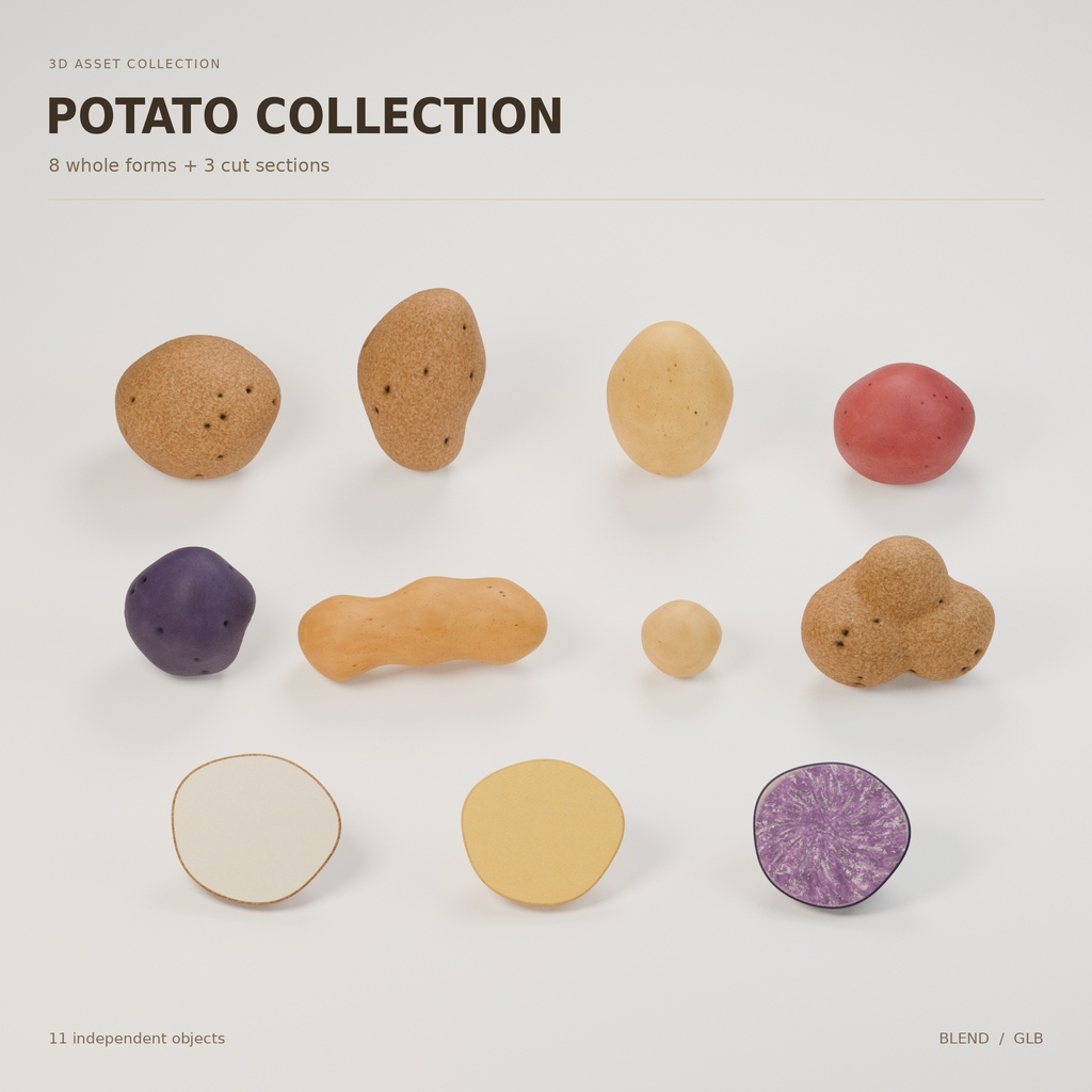 Potato Collection | じゃがいも3Dモデルセット
