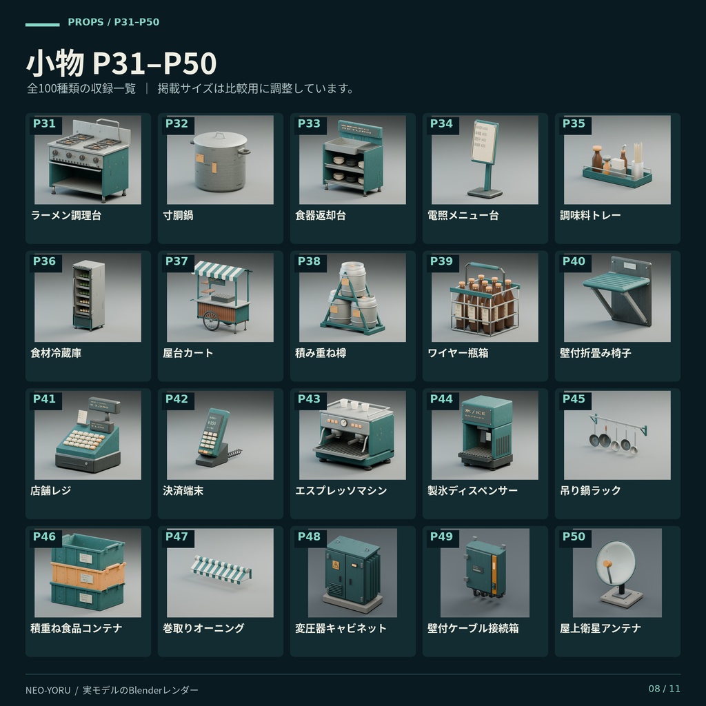 NEO YORU 100|サイバーパンク都市 3Dアセット集