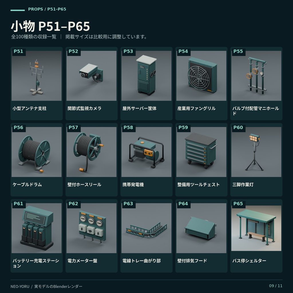 NEO YORU 100|サイバーパンク都市 3Dアセット集