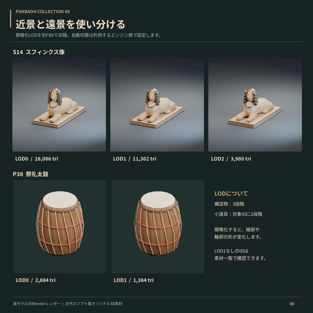 PHARAOH COLLECTION 60|古代エジプト風3D素材集
