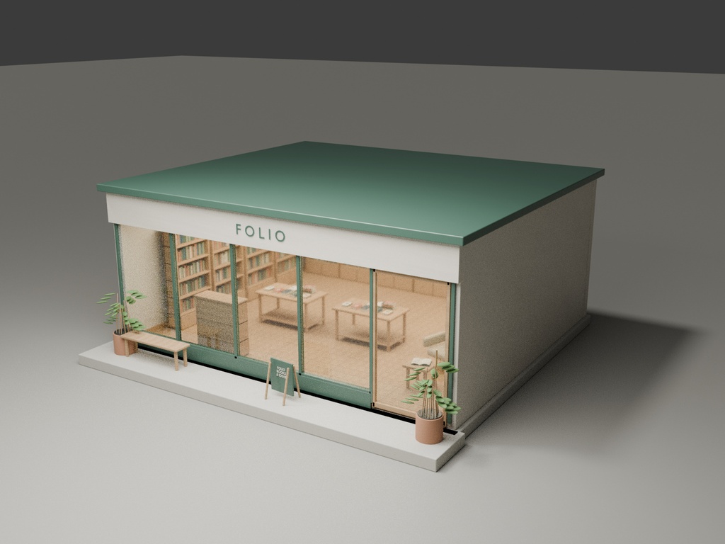 FOLIO Bookstore|木の温もりを感じる書店 3Dモデル