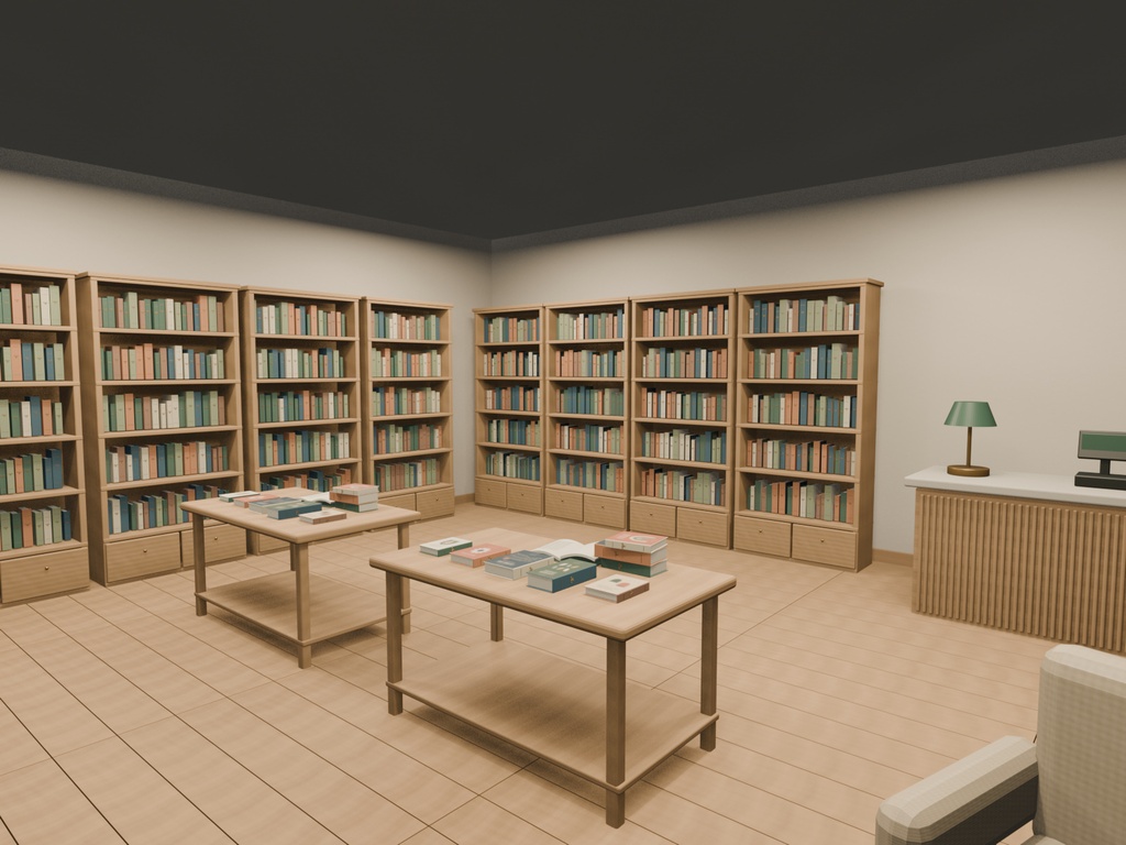 FOLIO Bookstore|木の温もりを感じる書店 3Dモデル