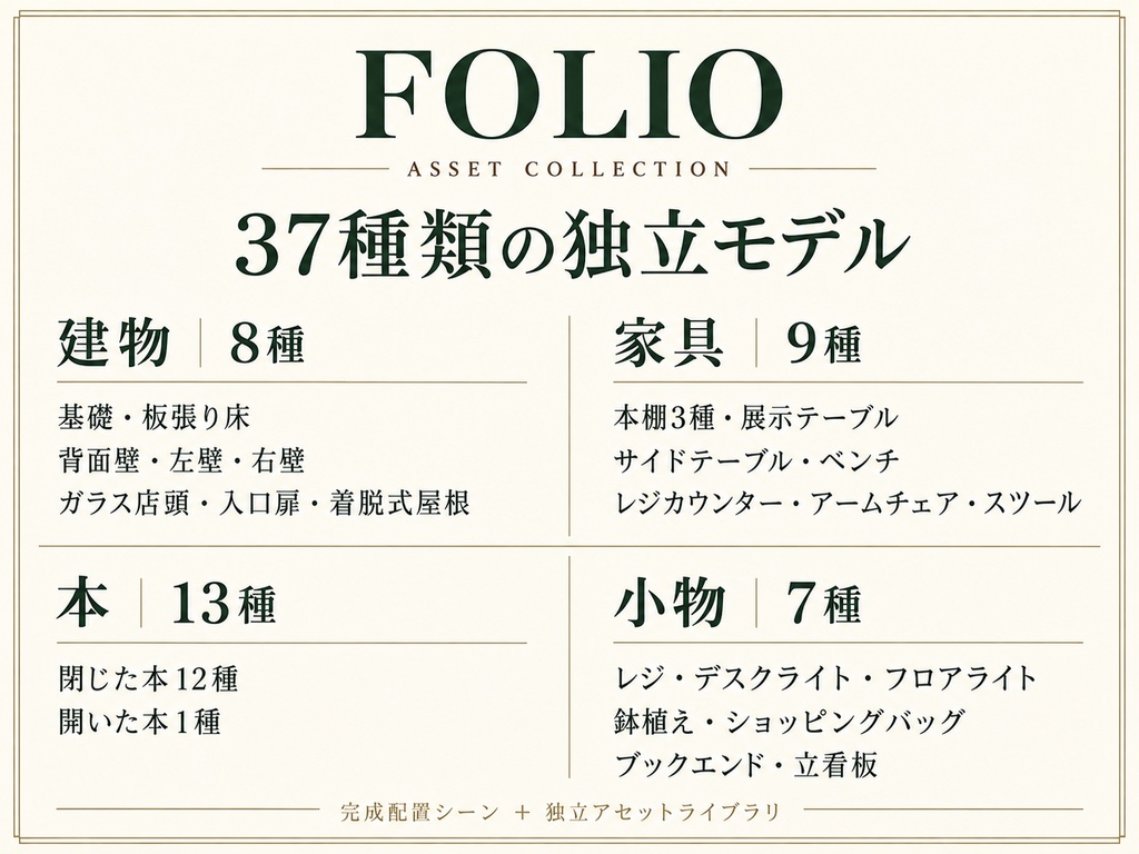 FOLIO Bookstore|木の温もりを感じる書店 3Dモデル