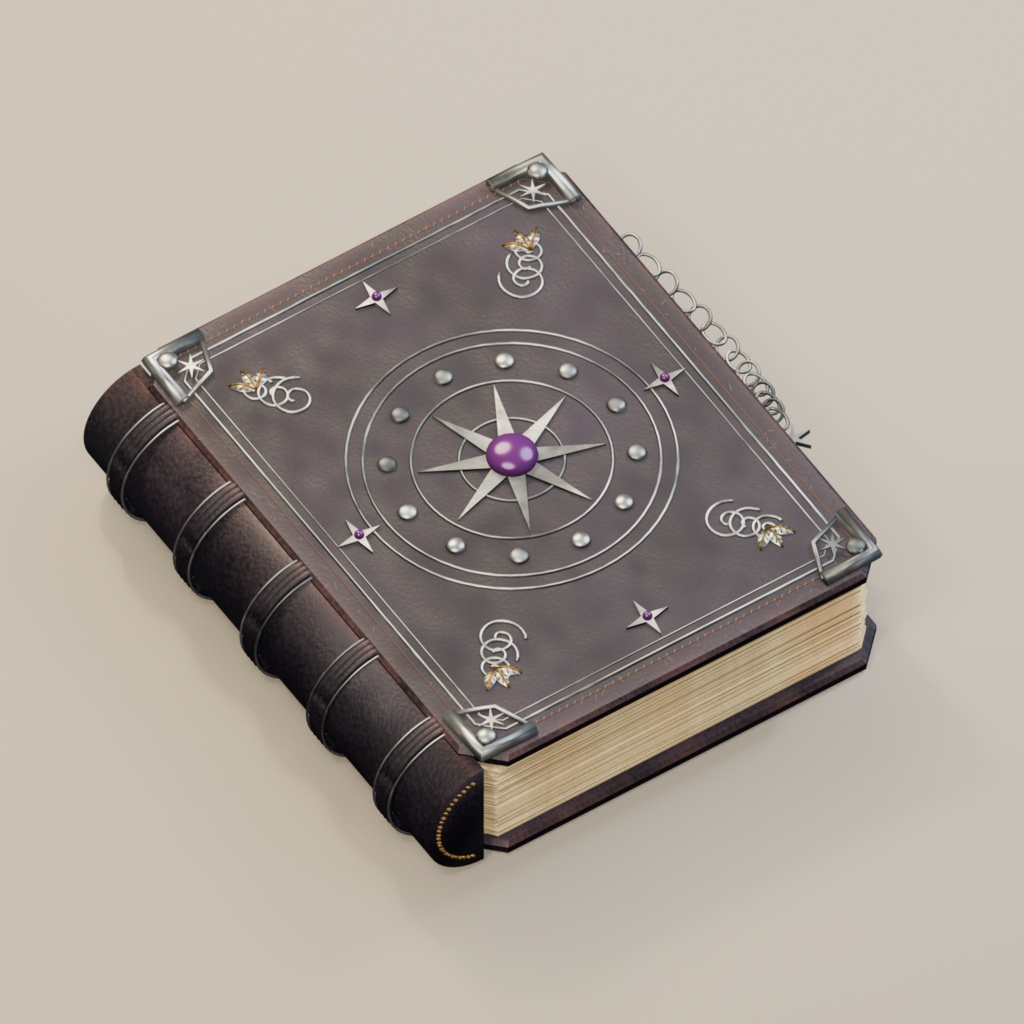 AGED GRIMOIRES|古書・魔術書 3Dモデル5冊セット【FBX / Blender / PBR】