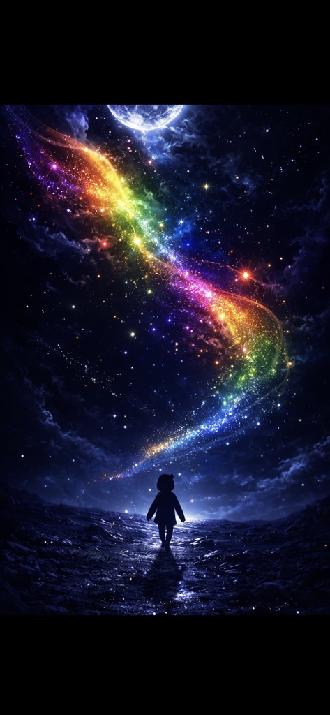 Lunar Abyss - 月の深淵 - 神秘の夜空ヒーリング壁紙 2枚セット