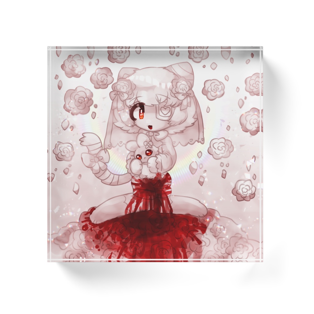 マカロン 女の子の日 アクリルブロック 100x100mm