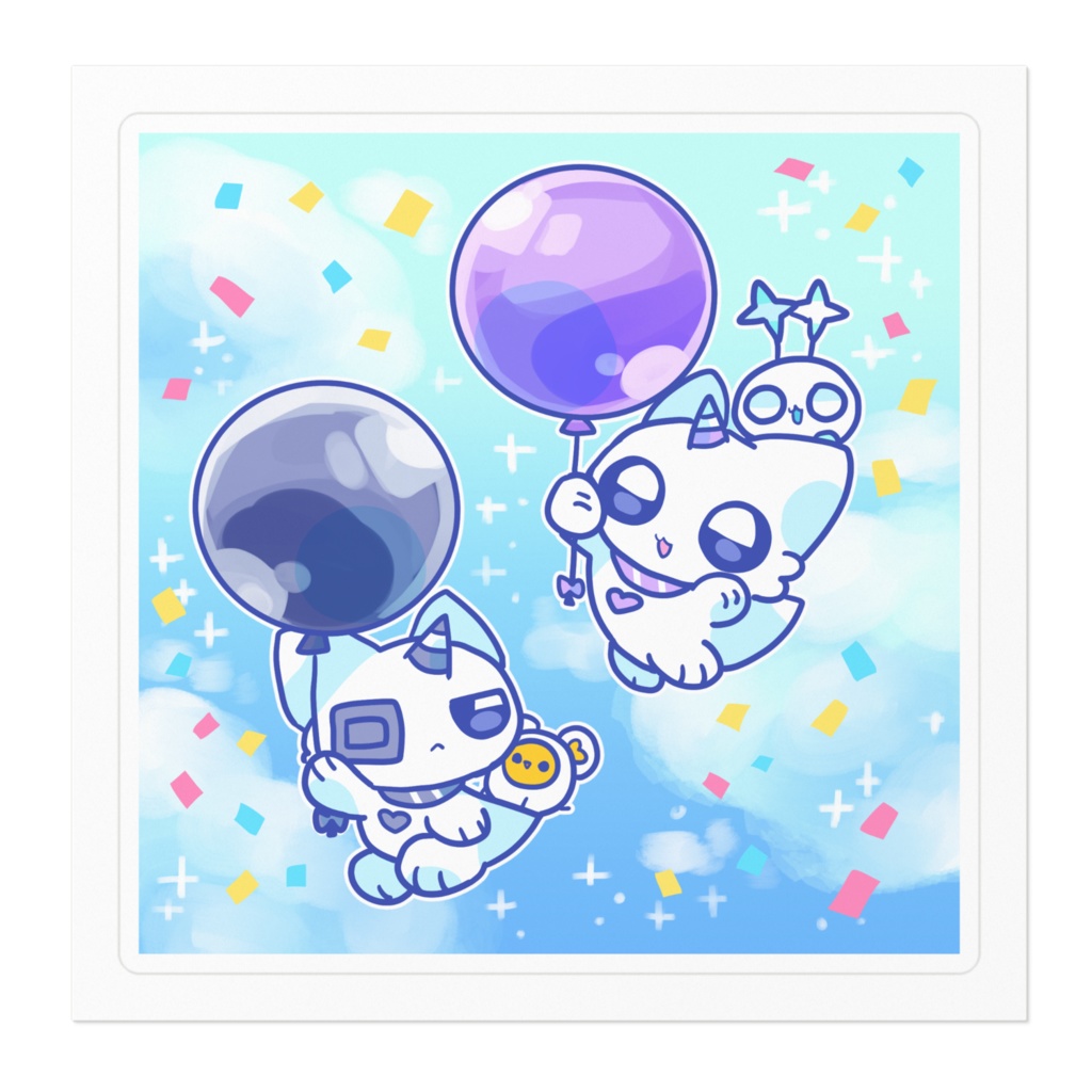 ユニドラ 風船と青空 ステッカー 100 x 100 (mm)