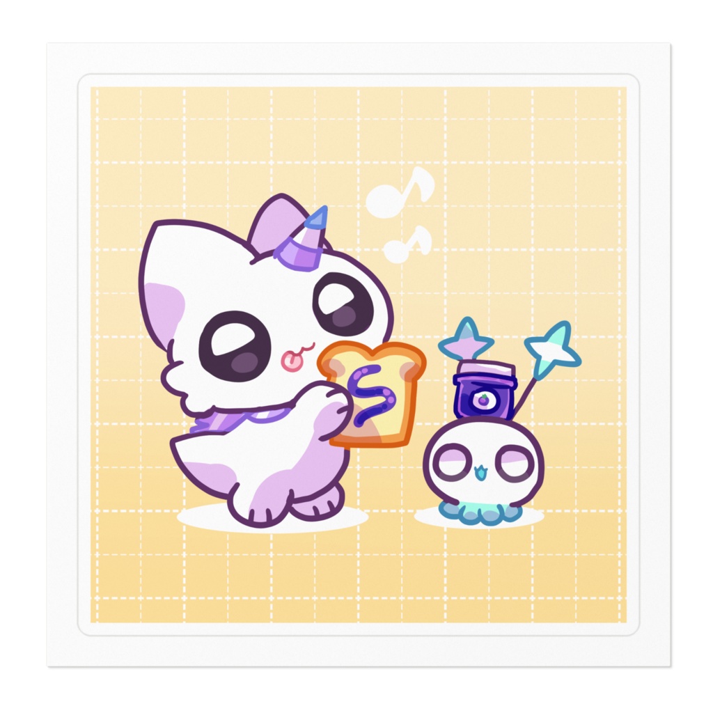 ユニドラ ペロンとナプラ トースト ステッカー 100 x 100 (mm)