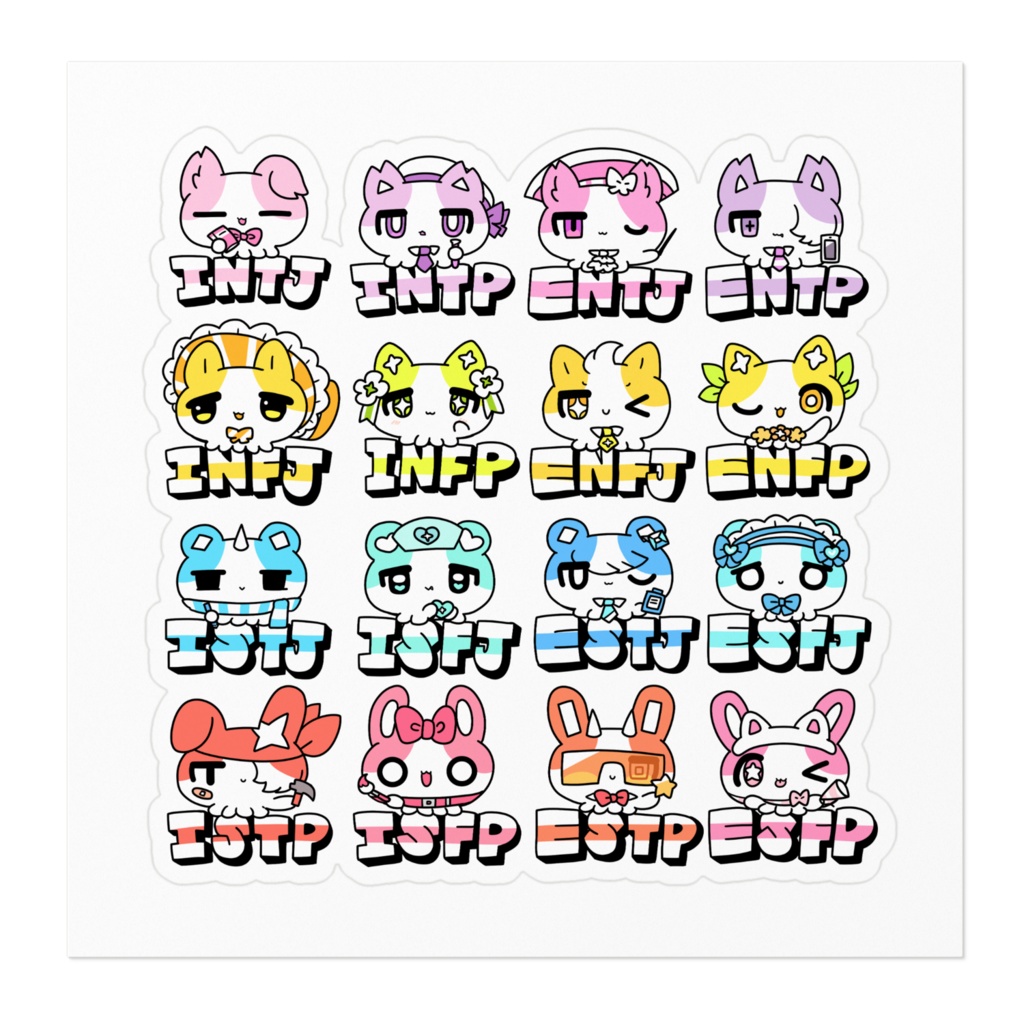 16性格タコちゃんず まとめ ステッカー