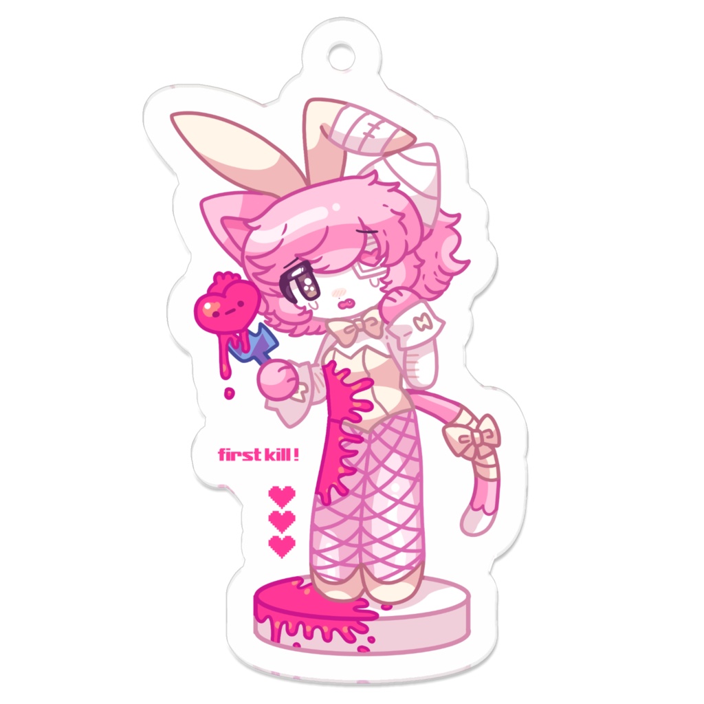 マカロン 白バニー アクリルキーホルダー