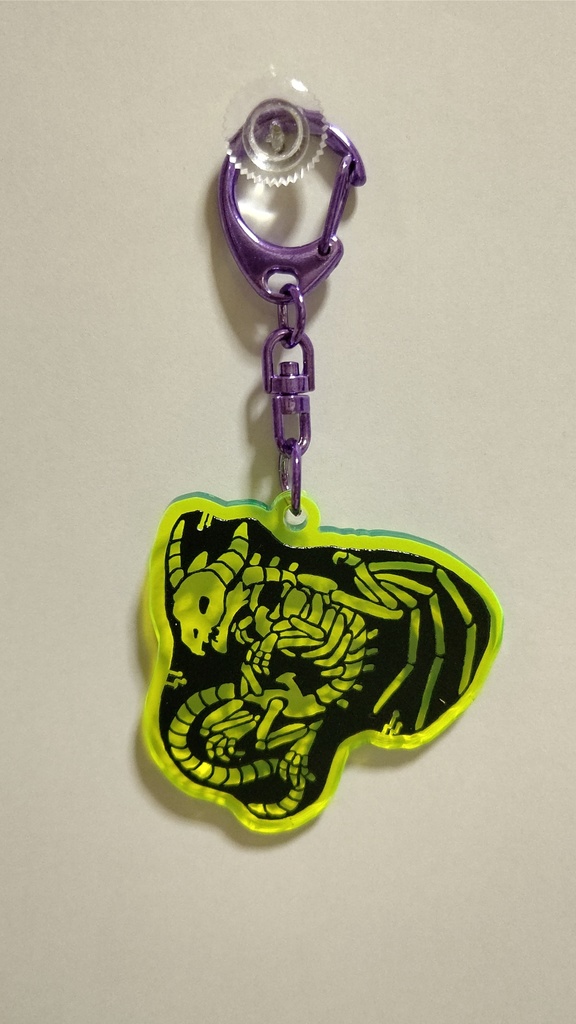 カラフルクリアなドラゴンの骨アクキー