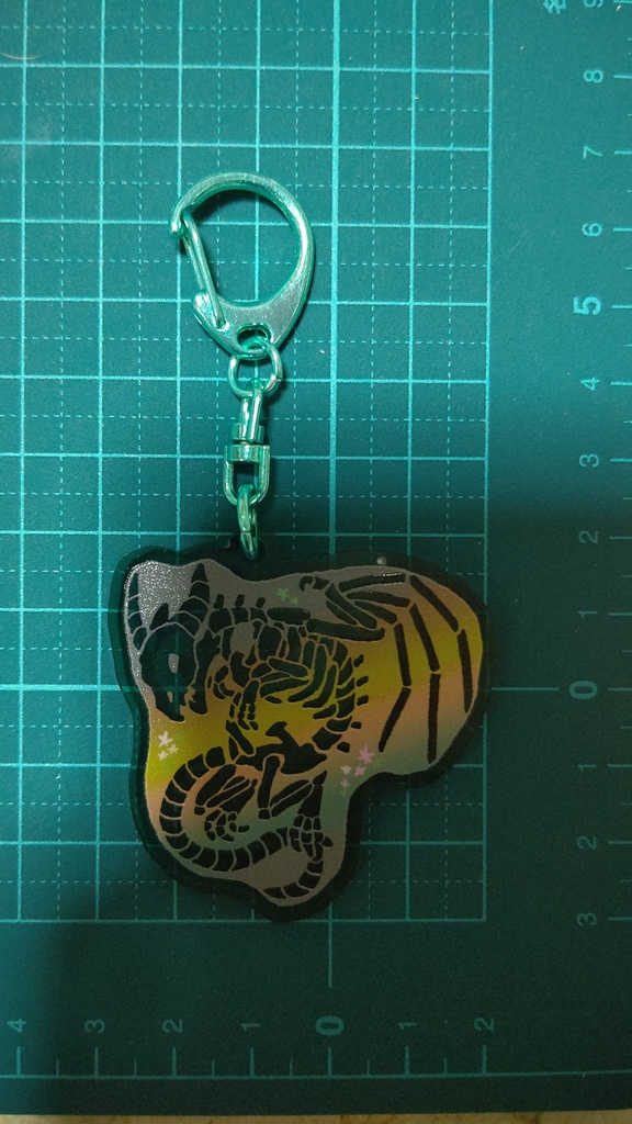 カラフルクリアなドラゴンの骨アクキー