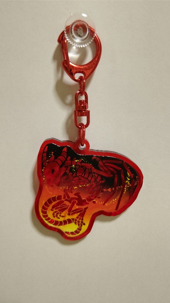 カラフルクリアなドラゴンの骨アクキー