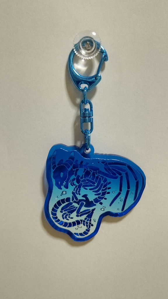 カラフルクリアなドラゴンの骨アクキー