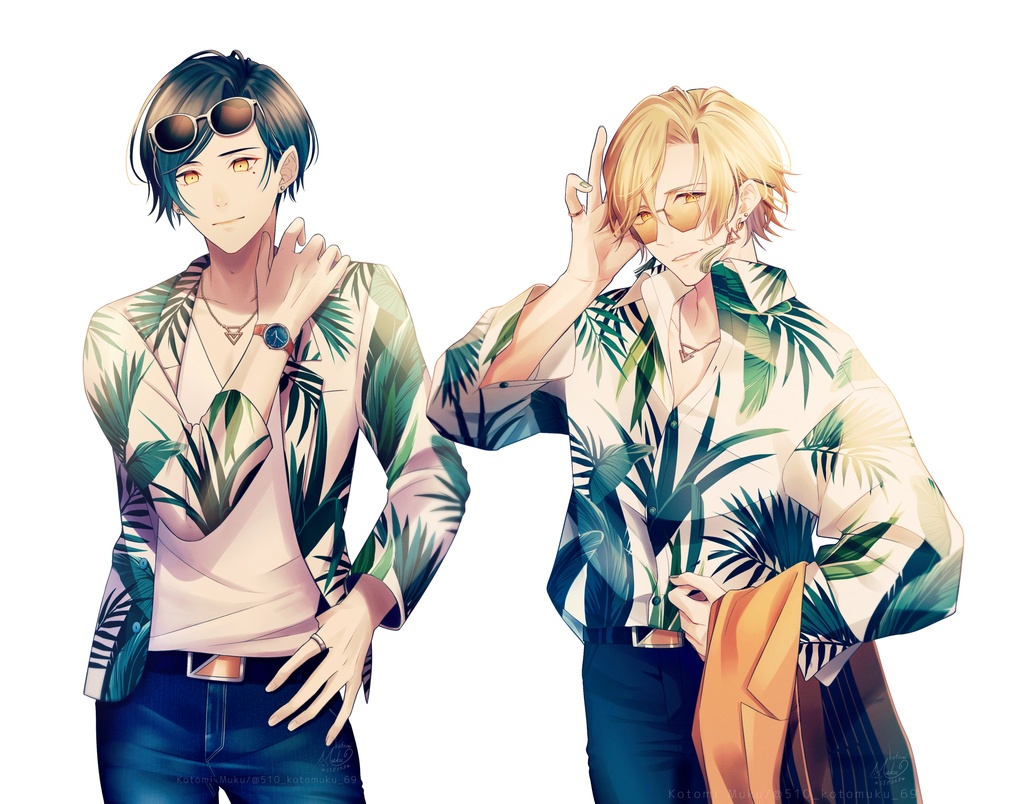 ボタニカル柄 手帳型Androidケース