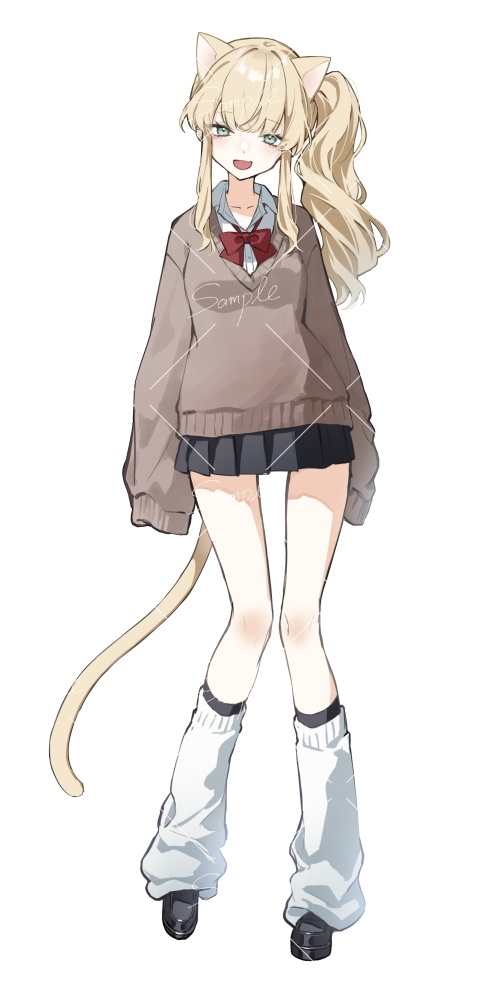 【立ち絵素材png、psd】金髪サイドポニテ女子高生ギャル