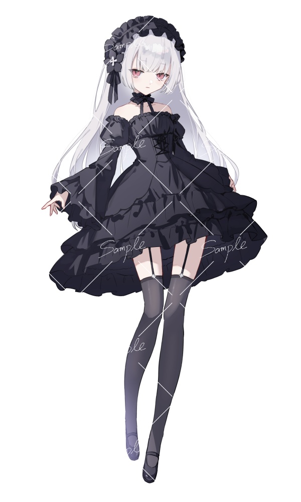 【立ち絵素材png、psd】黒ゴスロリ少女