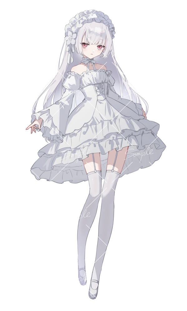 【立ち絵素材png、psd】白ゴスロリ少女