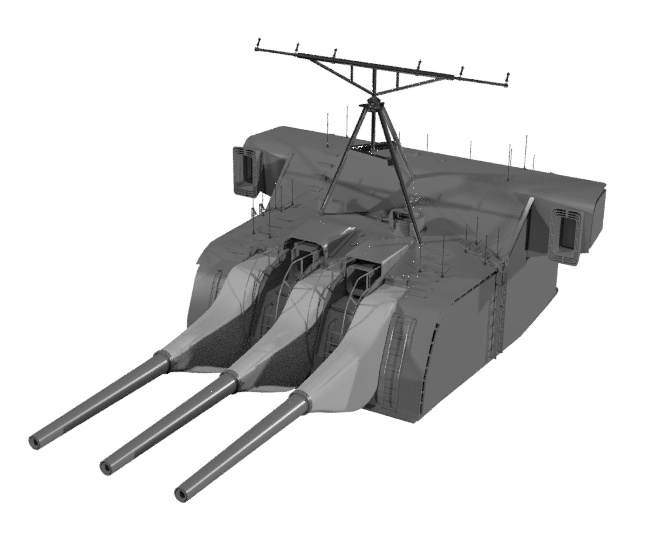 戦艦大和 15cm 副砲 Objの3dモデル素材 Booth