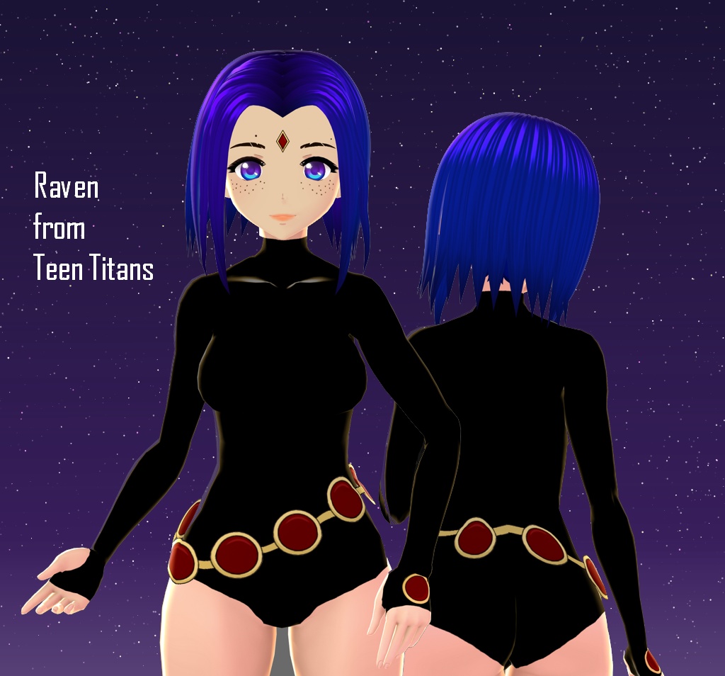 Vroid Cosplay コスプレ - Raven (Teen Titans)