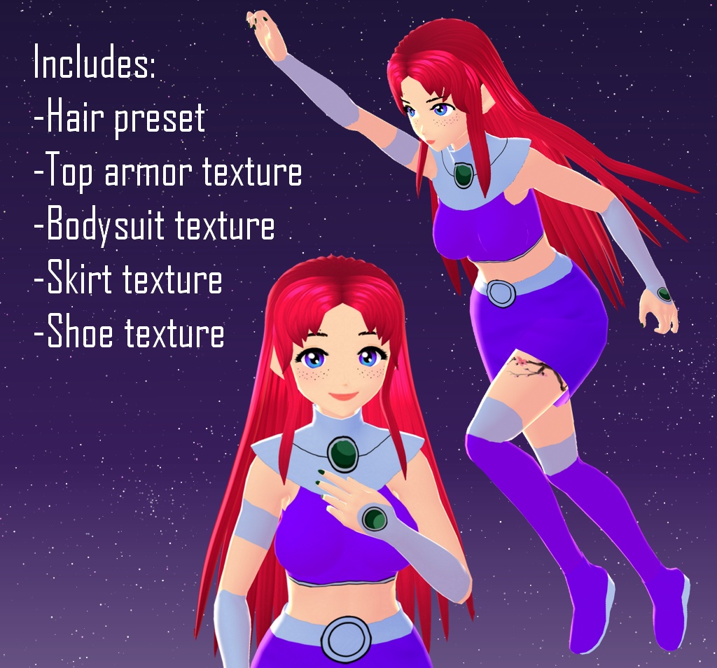 Vroid Cosplay コスプレ - Starfire (Teen Titans)