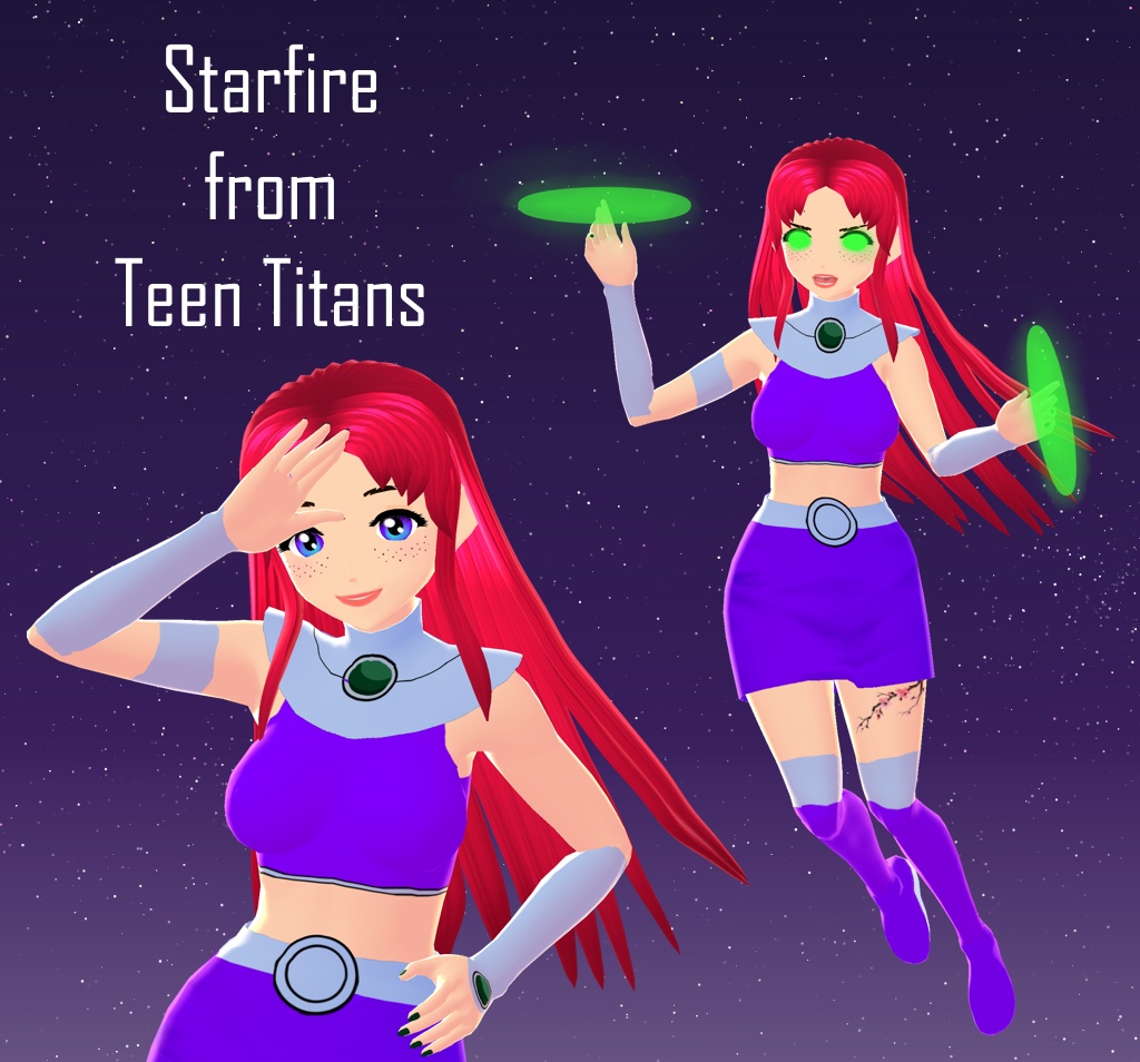 Vroid Cosplay コスプレ - Starfire (Teen Titans)