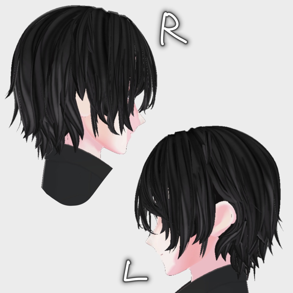 【Vroid正式版】重め前髪ヘアプリセット【男性用】