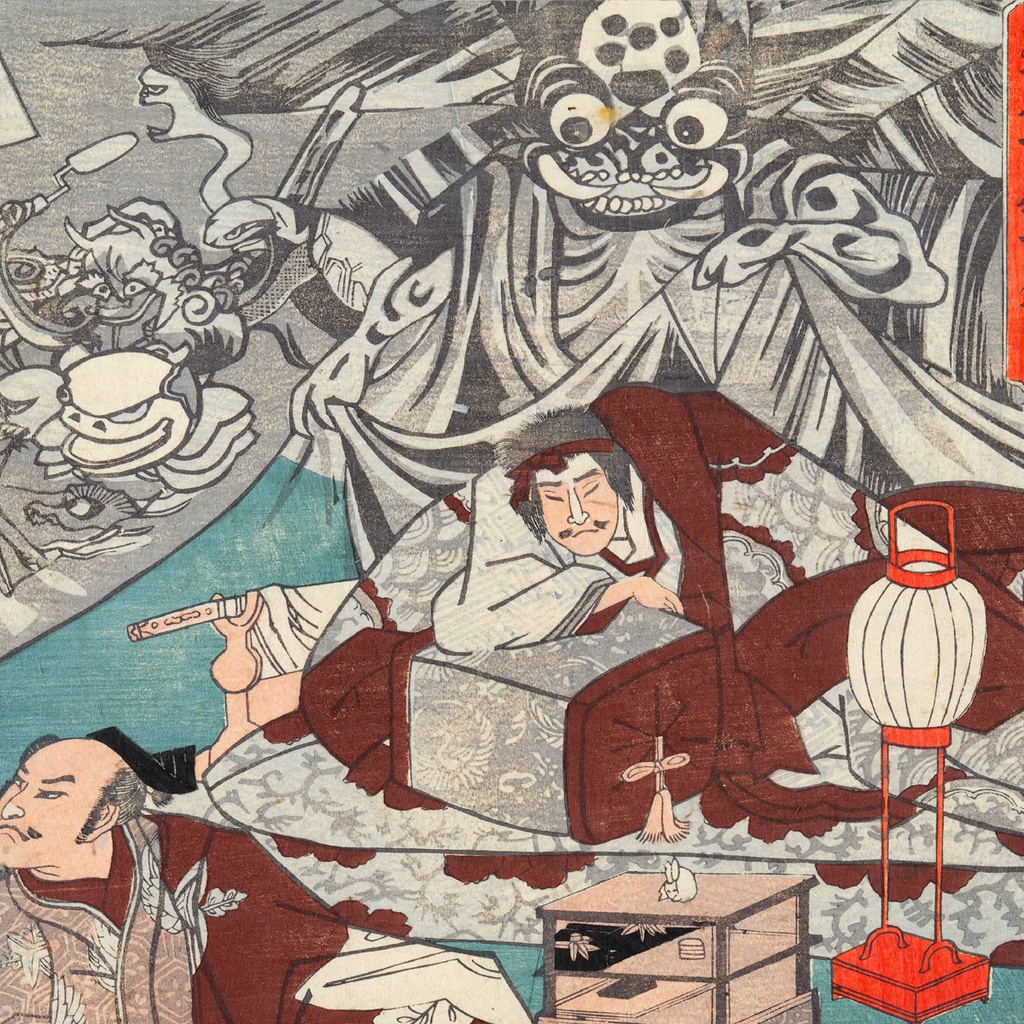 【A3ポスター 3枚セット】歌川国芳 源頼光公館土蜘作妖怪図 浮世絵 3枚続 土蜘蛛 百鬼夜行 妖怪画 Minamoto no Raiko and the Earth Spider Utagawa Kuniyoshi Ukiyo-e Art Poster 和モダン インテリア 壁掛け 絵画【MUSE no.00853A3】