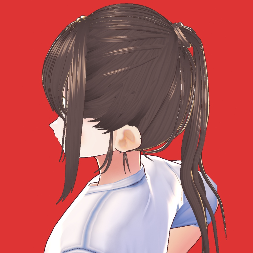 【正式版用データ追加】ゆるポニーテール プリセット+テクスチャ(女の子用)