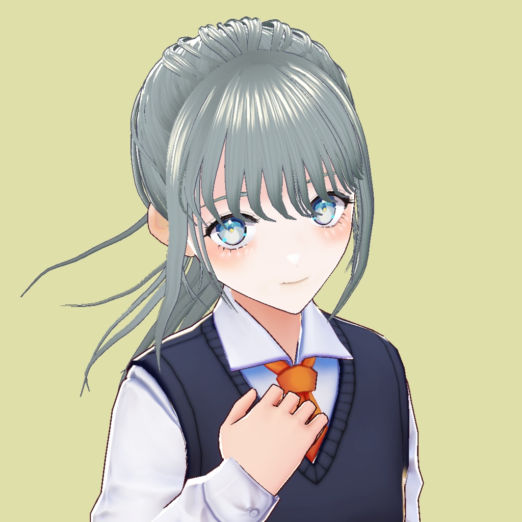 【正式版用データ追加】ゆるポニーテール プリセット+テクスチャ(女の子用)