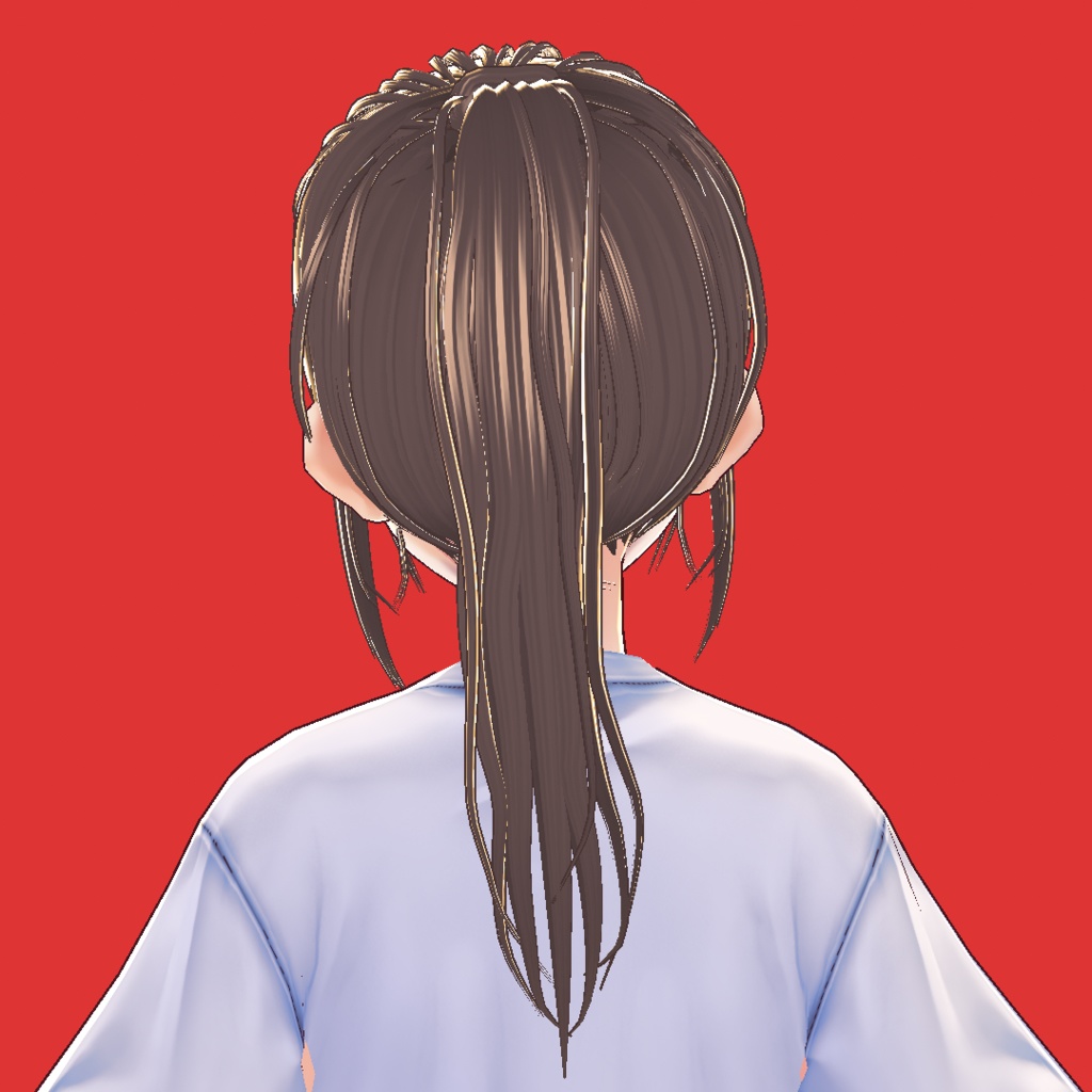 【正式版用データ追加】ゆるポニーテール プリセット+テクスチャ(女の子用)