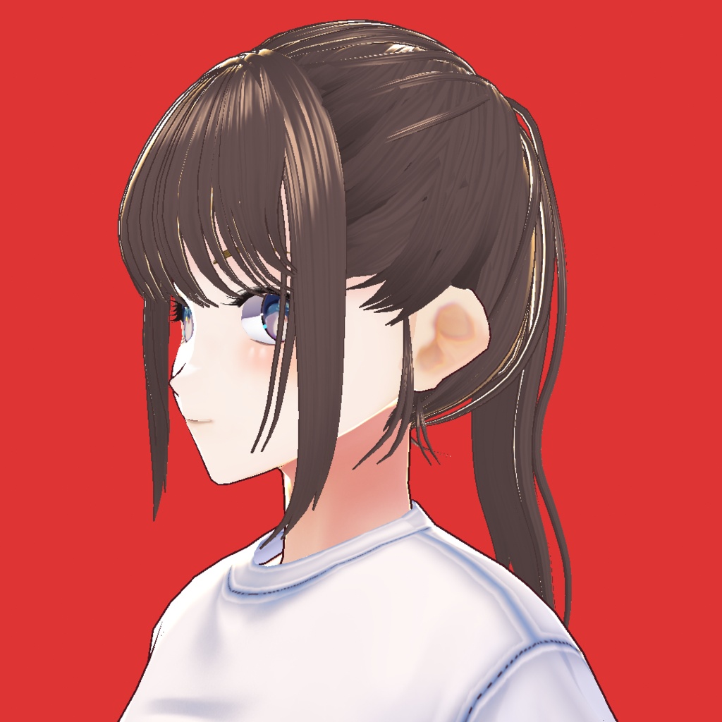 【正式版用データ追加】ゆるポニーテール プリセット+テクスチャ(女の子用)