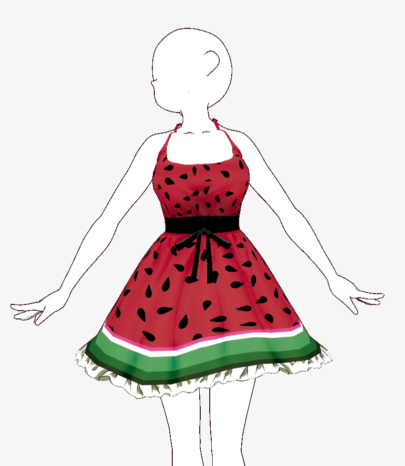 【VROID】Watermelone Sun Dress