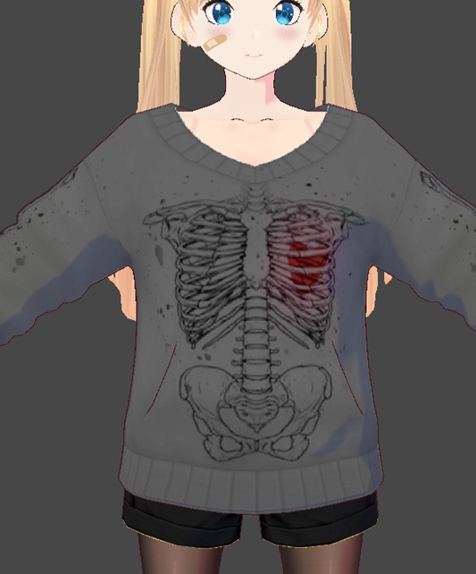 Skeleshirt 【VROID SWEATER SHIRT】FREE