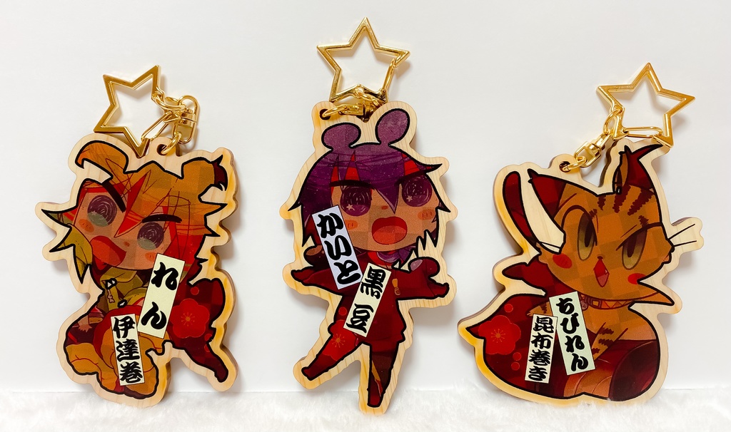 木製 ボカロお正月おせちキーホルダー(ににれんver.)