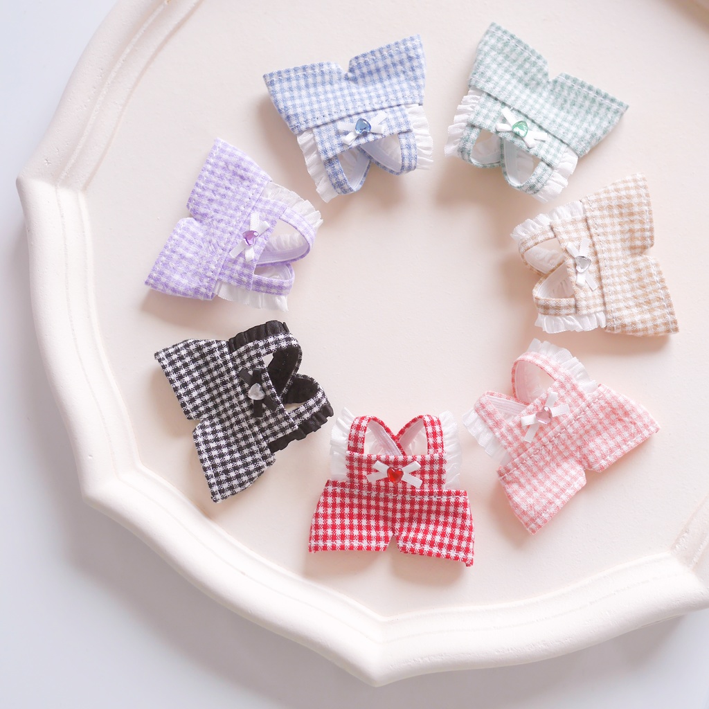 ギンガムチェックフリルサロペット