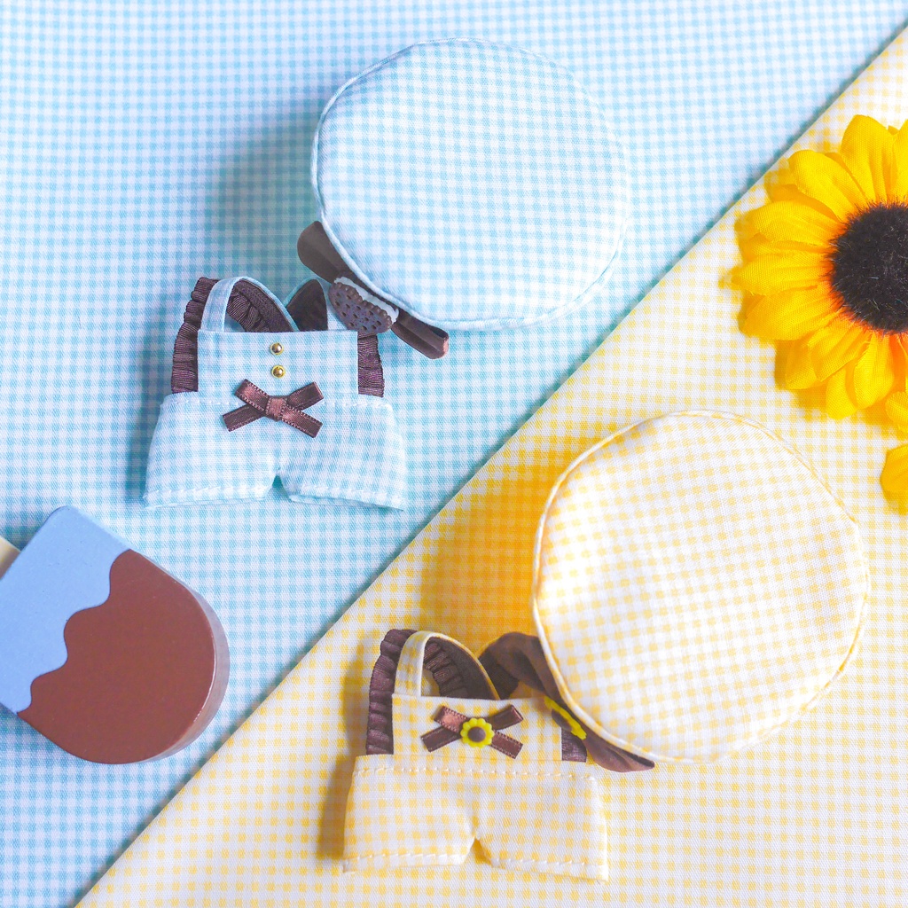 サマーフリルサロペット＆ベレー帽