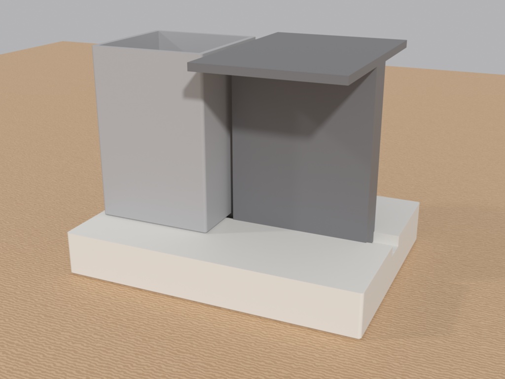 【3Dプリント用STL+FreeCAD】モジュール式デスクオーガナイザー ペン立て・棚・土台セット