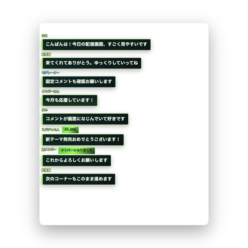 【OBS/YouTube Live/Twitch対応】コメントCSS - Cyber Lime